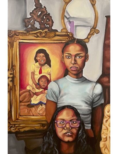 The Portrait of the Little Girls That Had Their Eyes - a Paint Artowrk by Ebony Morris