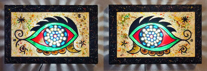 les yeux de la nuit - a Sculpture & Installation Artowrk by Quetzal