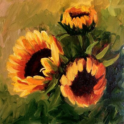 Sunflowers  - a Paint Artowrk by Elena Belous