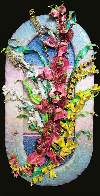 Floral Expression 10-25-24 - a Paint Artowrk by George  Facelo 