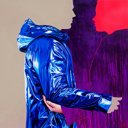 raincoat nº 22 - A Paint Artwork by sebastian Riffo Montenegro