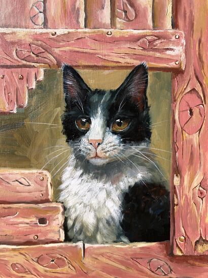 Hungry Cat - A Paint Artwork by Elena Belous