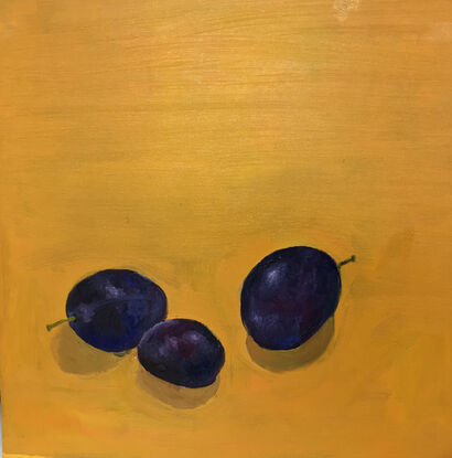 kitchenware/plums - a Paint Artowrk by Elisabeth Dostert