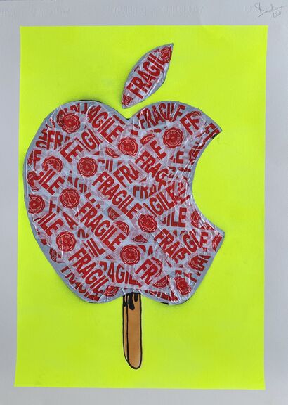 Ice apple cream, fragile FLUO - A Paint Artwork by Dudi