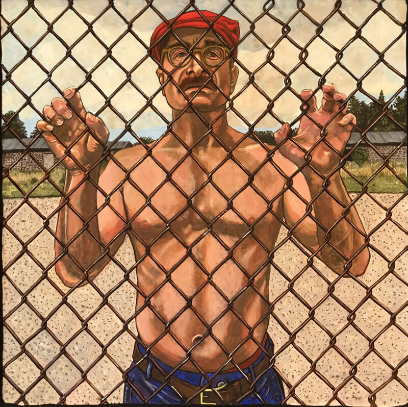 On The Wrong Side of a Fence - a Paint by Phillip Schwartz