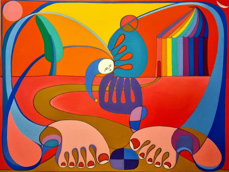 The Wonderful Circus Wizard's  Amazing Discovery  - a Paintings by Josef O'Halloran
