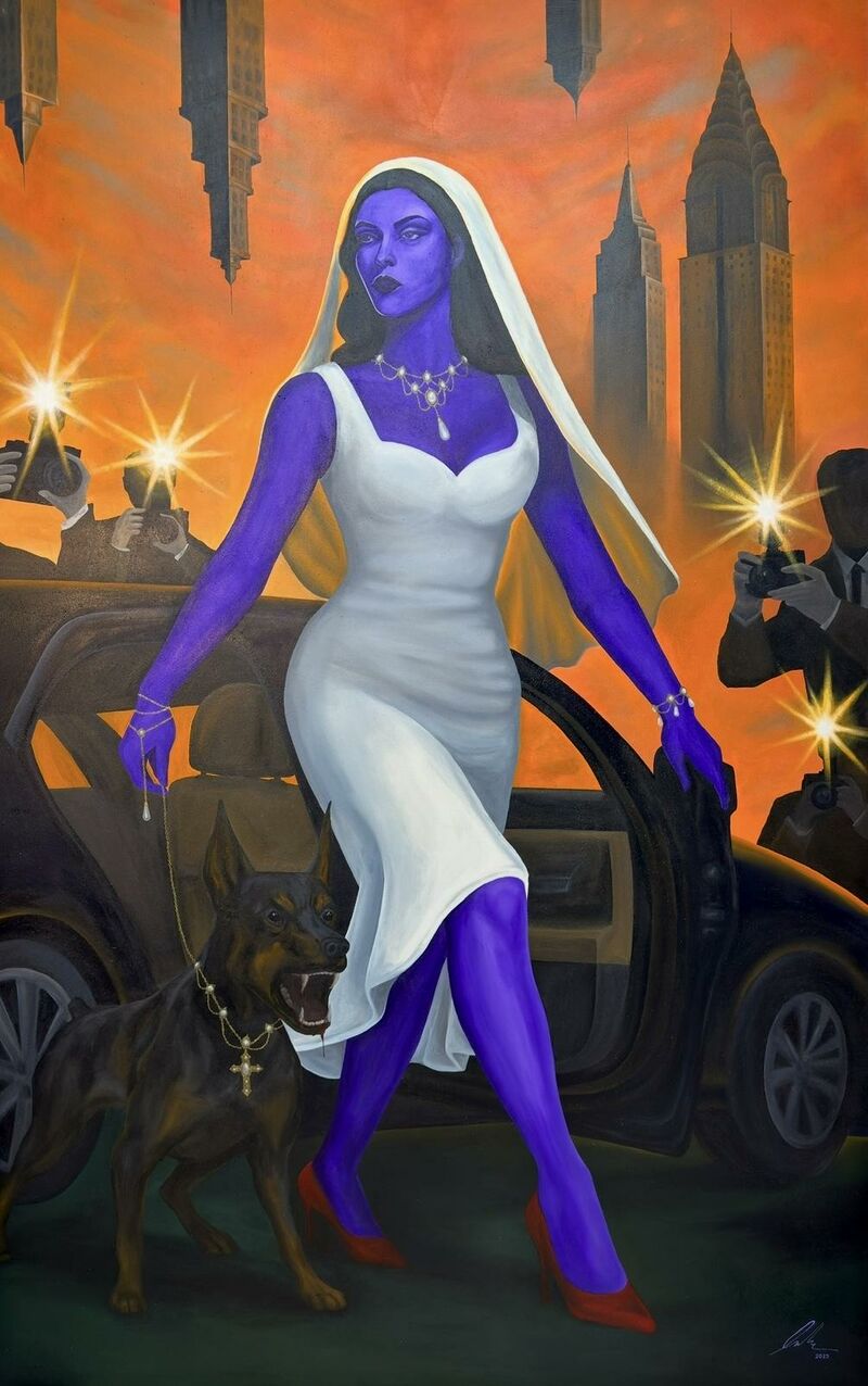 The Purple Woman - a Paintings by Juan Pablo Plasencia
