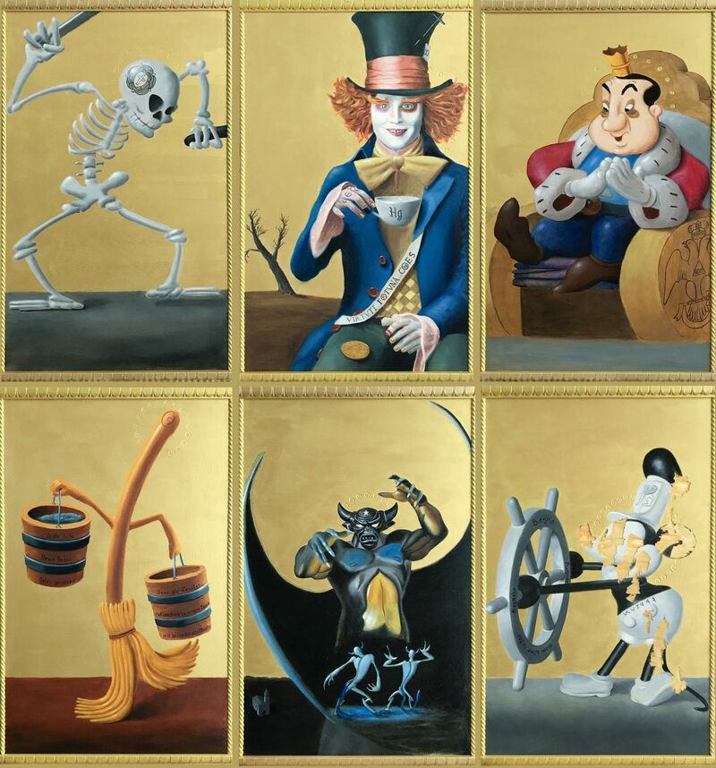 Polyptych of worries - a Paint by Maurizio Meldolesi