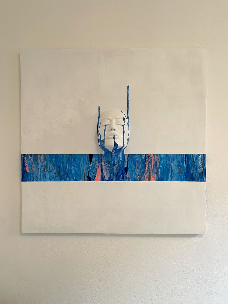 Contatto III Blu - a Sculpture & Installation by Tommaso Rossetto
